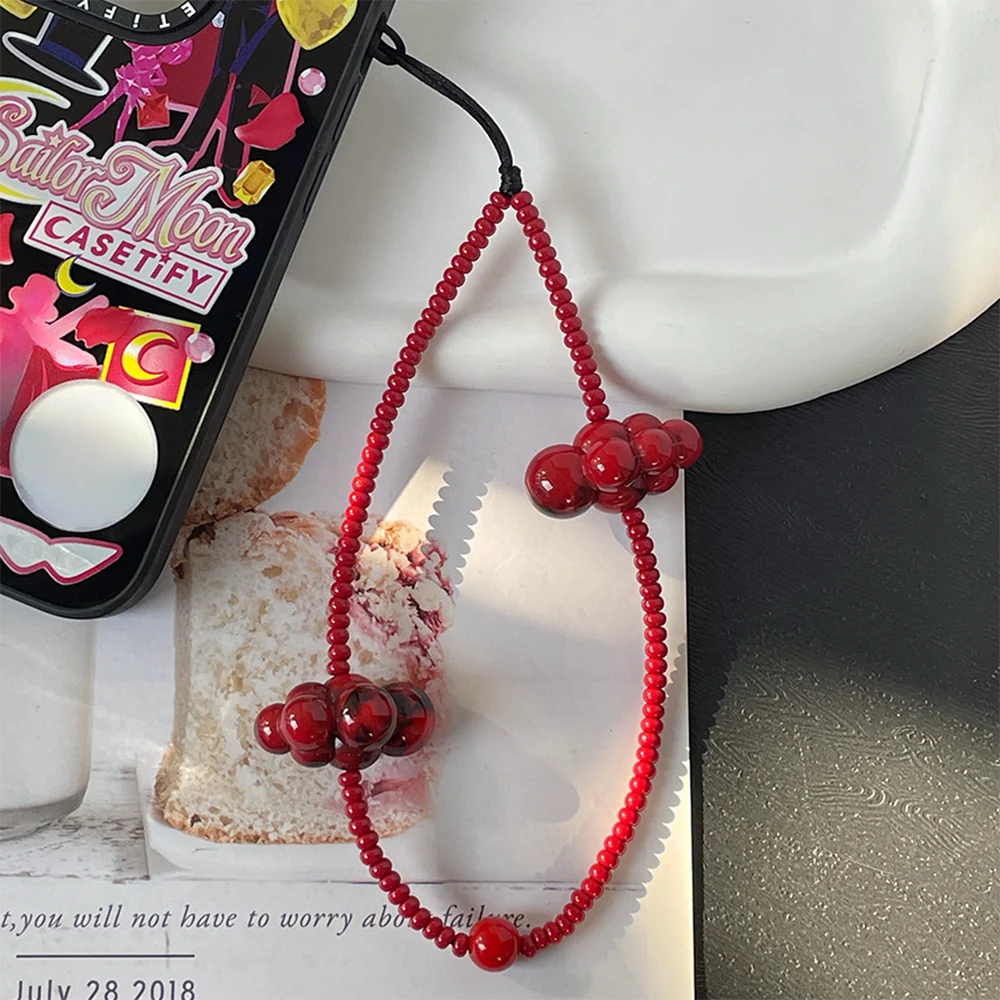 Original New Product: Dyed Cloud-Shaped Beads in the Same Color Series, Imported Rice Beads, Fashionable Commuter Phone Chain Pendant Accessory