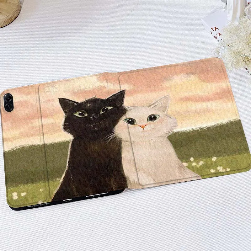 

Cute Cat Popular Cartoon Art Gift For Huawei MediaPad T5 T10s M6 M5Lite SE Honor Tab 5 6 7 V7 V8 X8a X9a Pro Soft Tablet Case