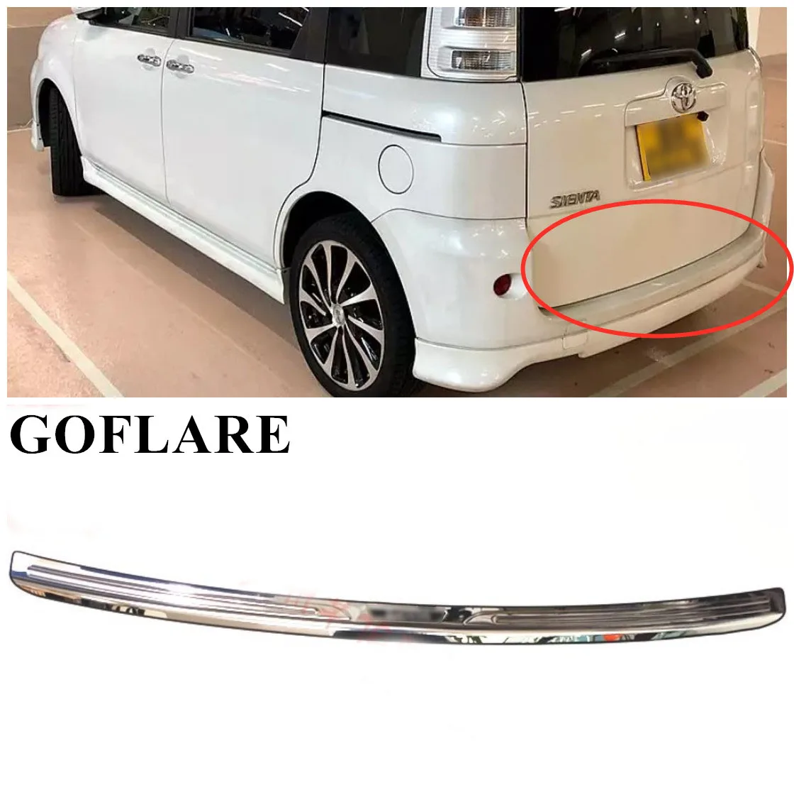 

Car Accessories For Toyota Sienta XP80 NCP81 NCP85 2003-2012 2013 2014 Rear Trunk Bumper Protector Guard Trunk Tread Plate Cover