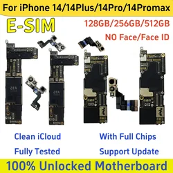 100% Tested For iPhone 14 Pro Max No/With Face ID Logic board For iphone 14 Plus Motherboard Unlocked Clean iCloud mainboard