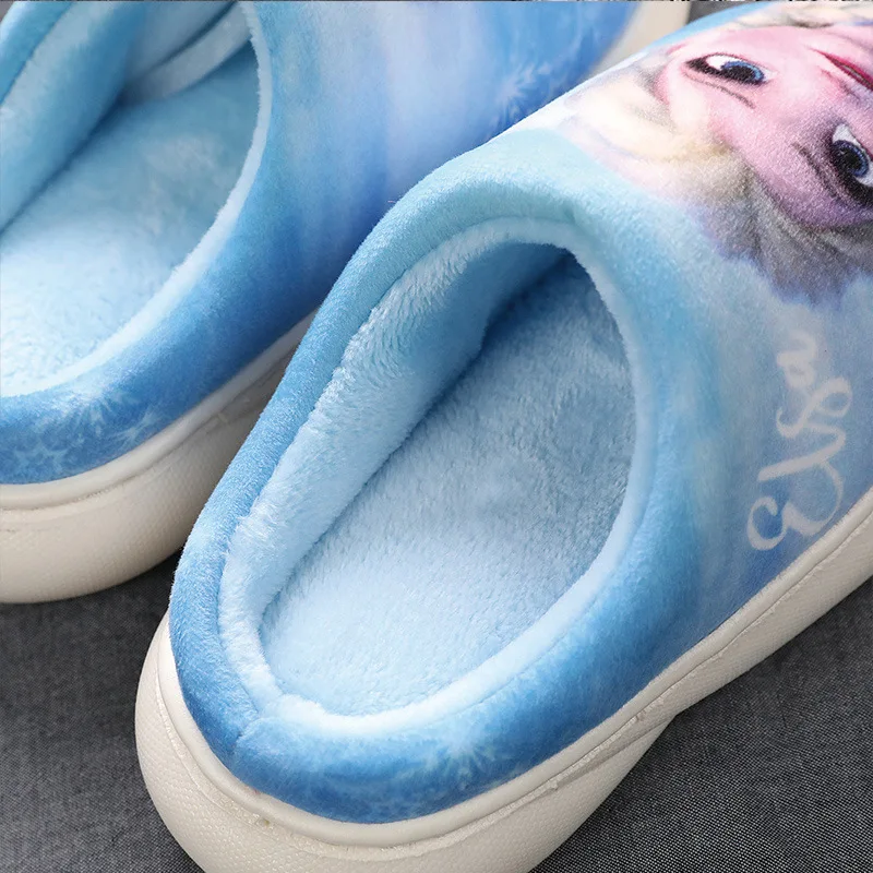 Cartoon Printed Elsa Princess Slippers for Children\'s Shoes Fashion New Style Warmth Autumn Winter Indoor Kids Boys Slipper