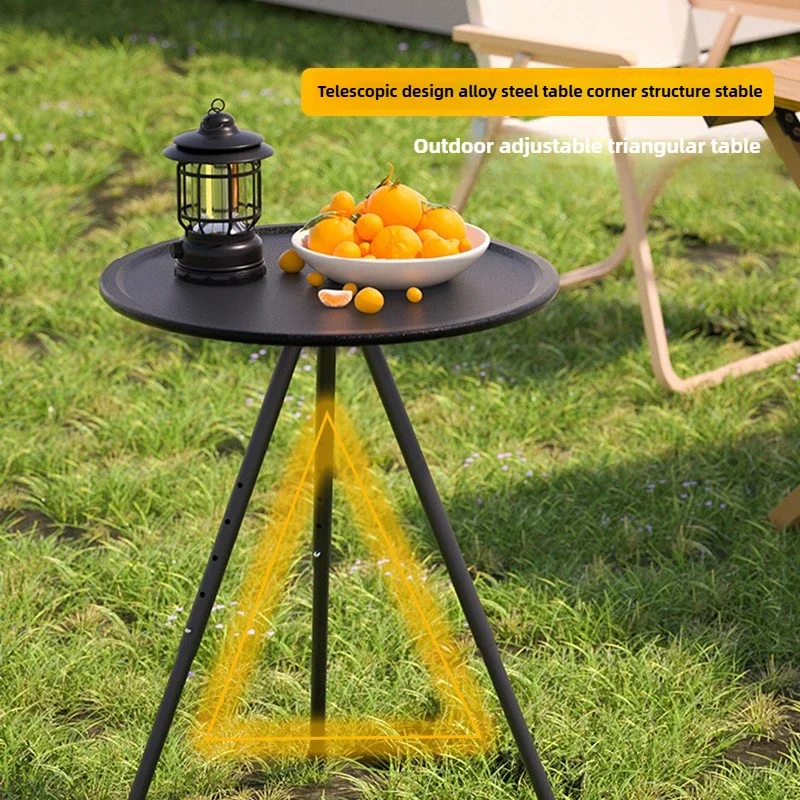 ABS Outdoor Draagbare Opvouwbare Hefronde Tafel Driehoek Ondersteuning Ultralichte Campingtafel Picknick Reizen