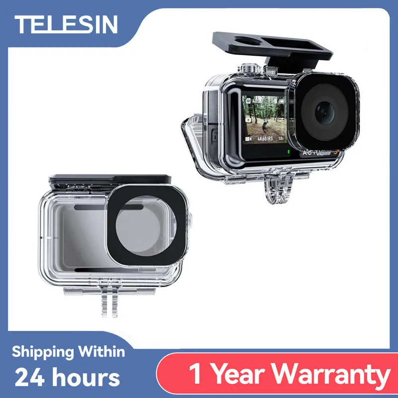 TELESIN 45M Action Camera Waterproof Case For DJI Action 3 4 Underwater Diving Housing Cover For DJI OSMO Action 3 4 Accessories