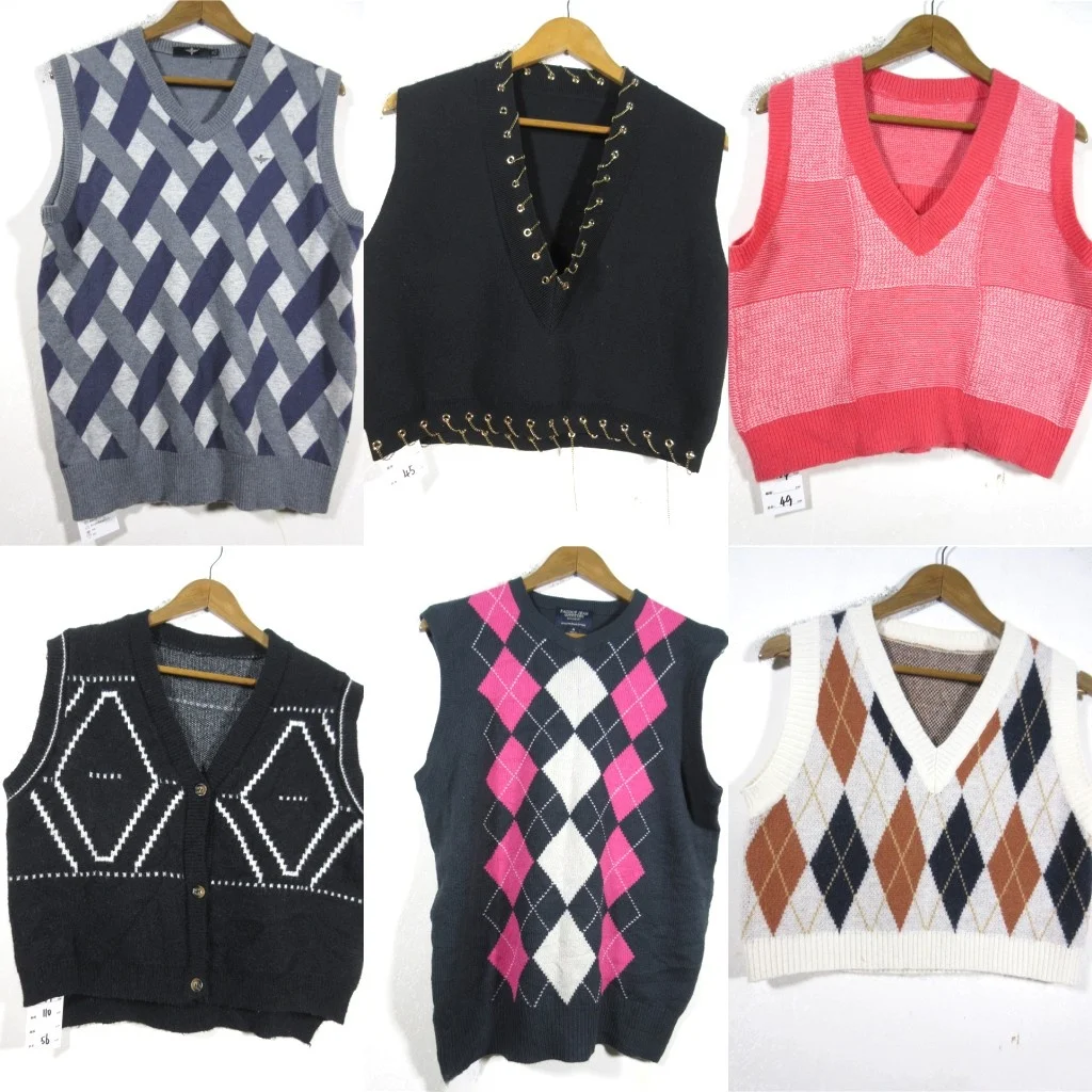 

Vintage Cartoon Street Sle round Ne Svel Knitted Vest Soft Cozy Oversize Pullover Kids Fun Design Women's Sweater