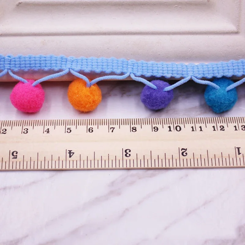 5yards Pom Pom Trim Lace Fabric Sewing Accessories Pompons Trim tassel Ball Fringes Ribbon Sewing Lace For DIY Material Apparel