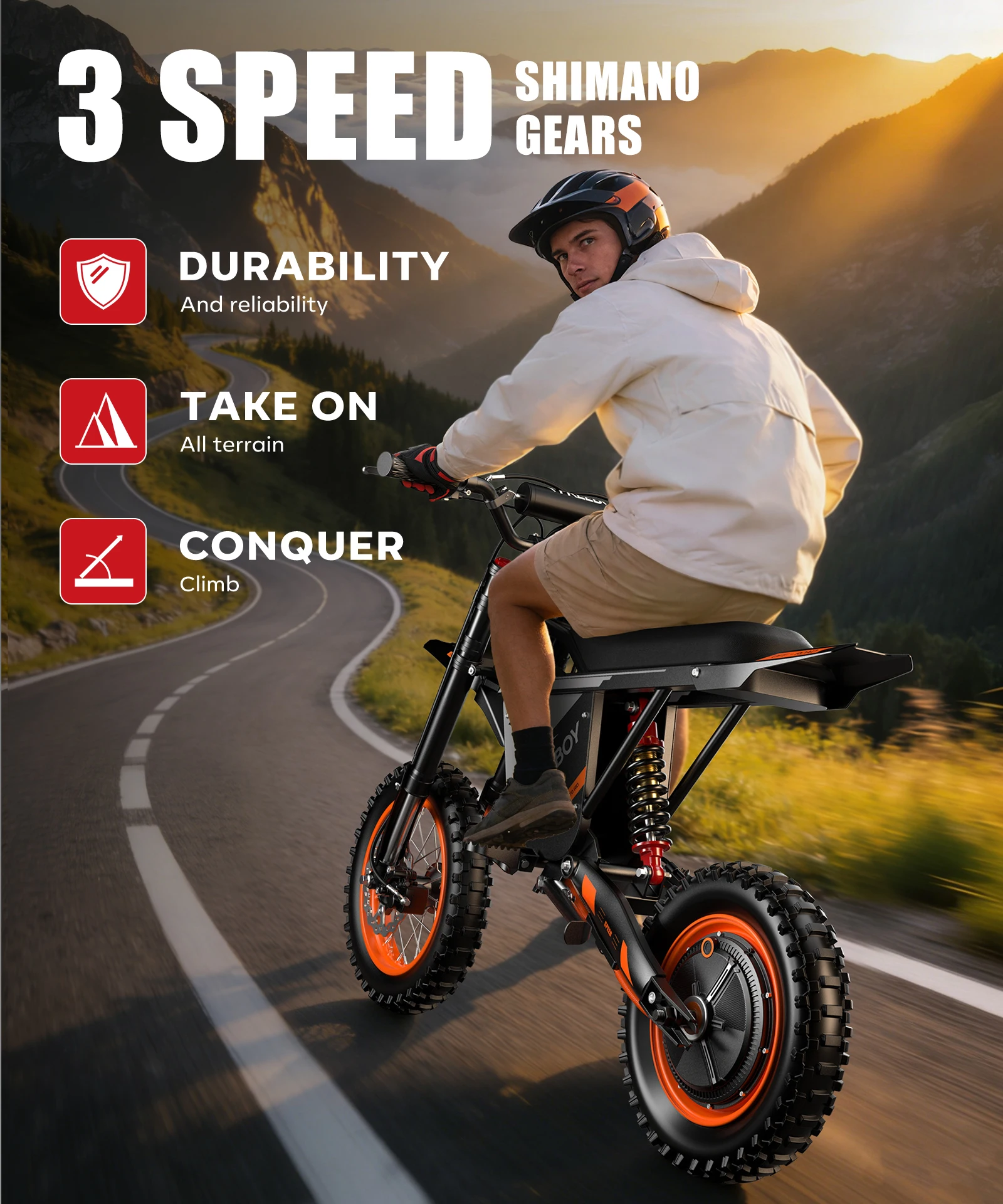 2000W Peak Electric Dirt Bike for Adults, 34MPH 48V 22.5AH Removable Battery E Dirt Motorcycle, Dual Hydraulic Suspension Off Road Electric Motorcycle