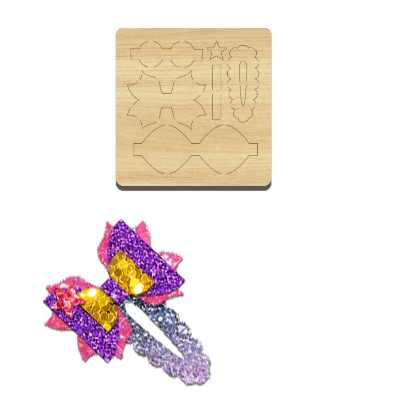 

SIZZIXDIES Elegant 3-inch 3 Layers Bow Star Hairpin Wooden Cutting Die, Suitable For Most Machines