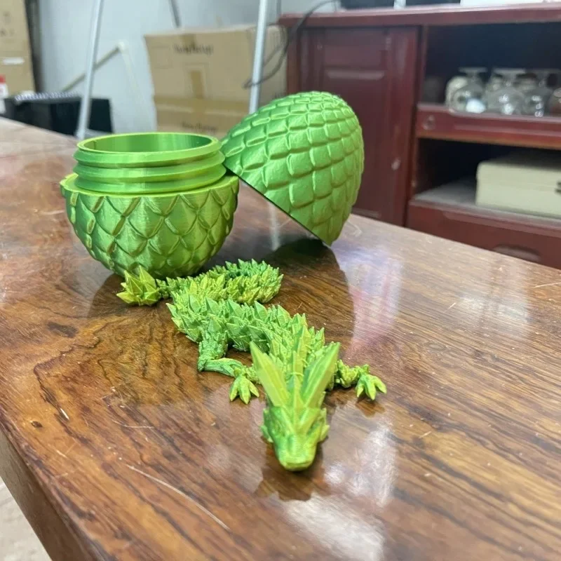 3D Printing Dragon Egg with Crystal Dragon Full-body Joints Movable Crystal Modern Ornament Free Swinging Creative Ornaments