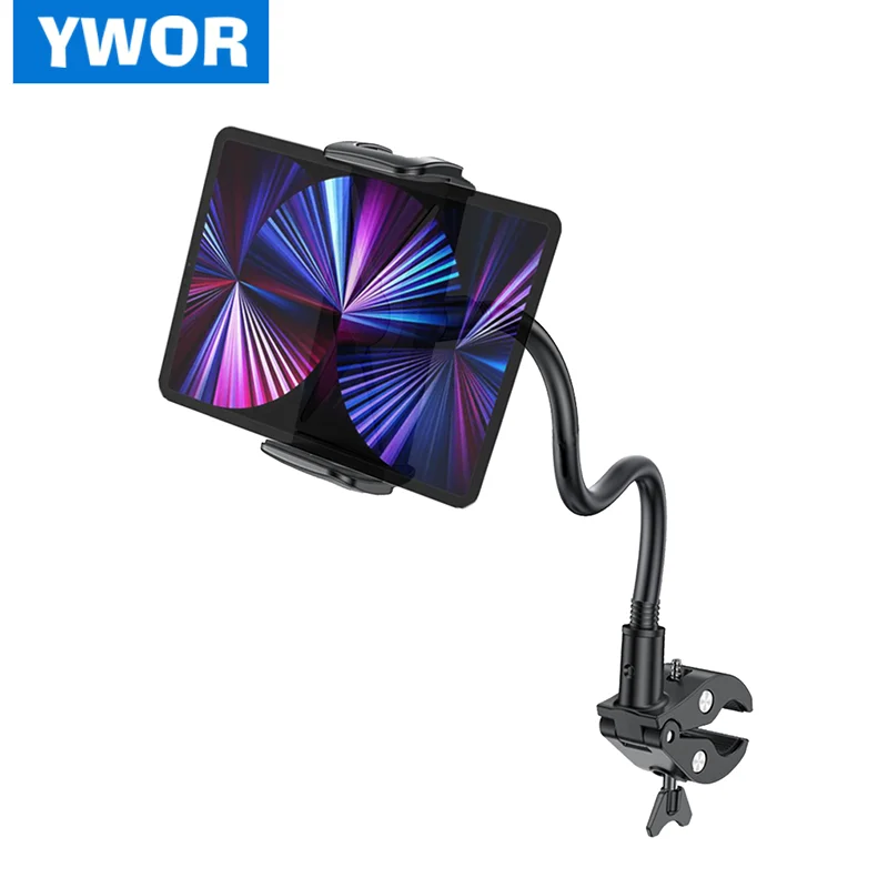 YWOR Adjustable Gooseneck Tablet Mount for Indoor Cycling, Treadmill, & Elliptical - Compatible with Peloton, iPad Holder for Ex