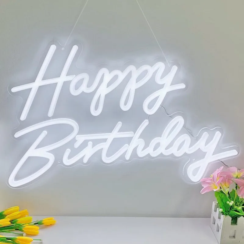 Alles Gute zum Geburtstag alle Partys groß-23x14 Zoll LED mit dimmbaren Schalter Wand dekor Foto Hintergrund (Power by USB)-von Colysor