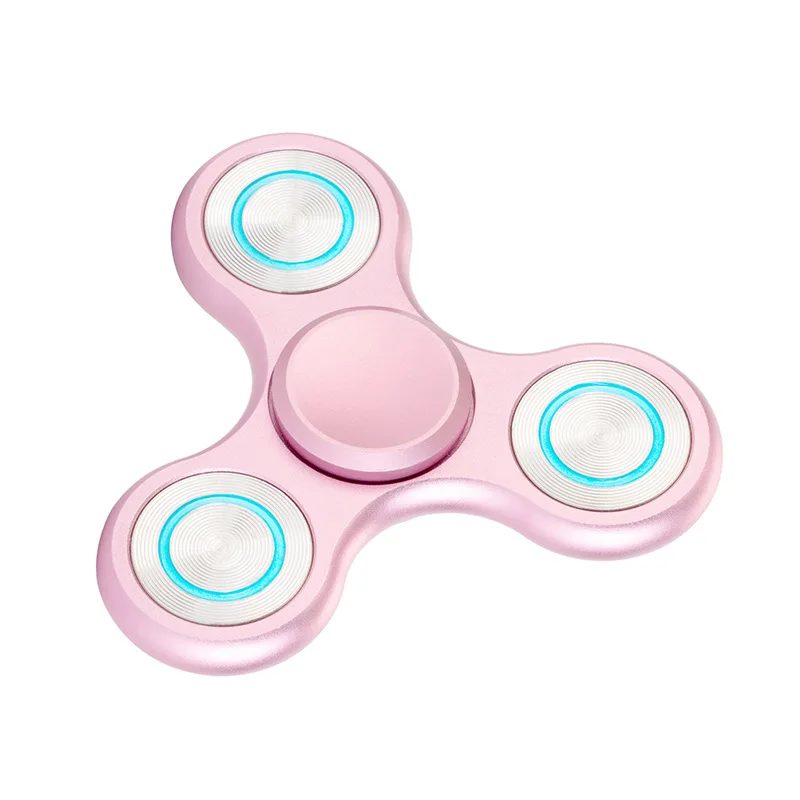 Neue Leuchtende Metall Fidget Spinner Aluminium Legierung Dreieck Hand Spinner Magie Rotierenden Dekompression Fingertip Spielzeug für Erwachsene