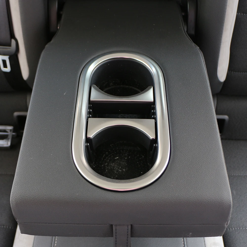 Stainless Steel Rear Water Cup Panel Decoration Cover Trim for Volkswagen VW T-roc T-cross 2018 - 2022 Car Stickers Accessories