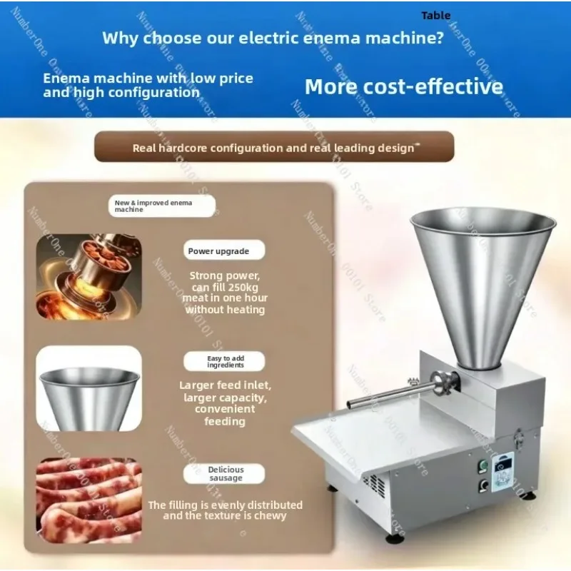 Commercial Automatic Table‑Top Sausage‑Stuffer, Filling Machine for Hot‑Dog, Ham & Glutinous‑Rice Sausage