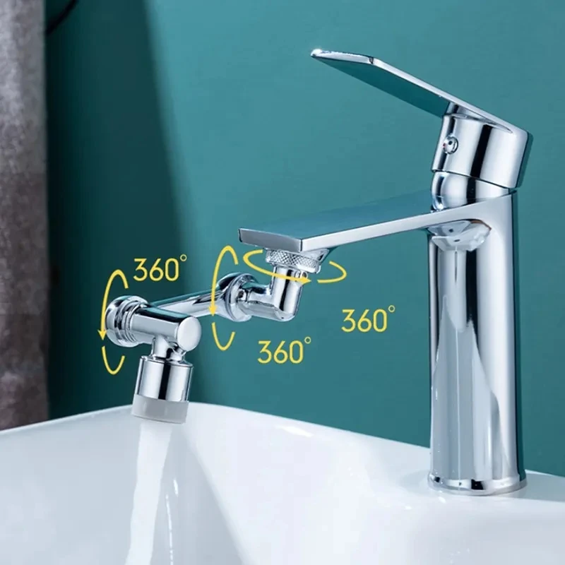 Universal plástico torneira do filtro do respingo, extensor de rotação, aerador, bocal Bubbler, braço robótico, lavatório de cozinha, 1080 °
