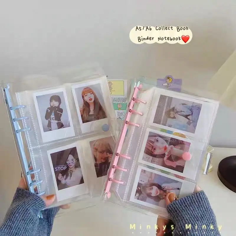 

A5 Transparent Six-hole Binder Album 3 Inch 5 Inch 7 Inch Polaroid Photo Storage Bill Notebook Cover Photo Sticker Collect Book