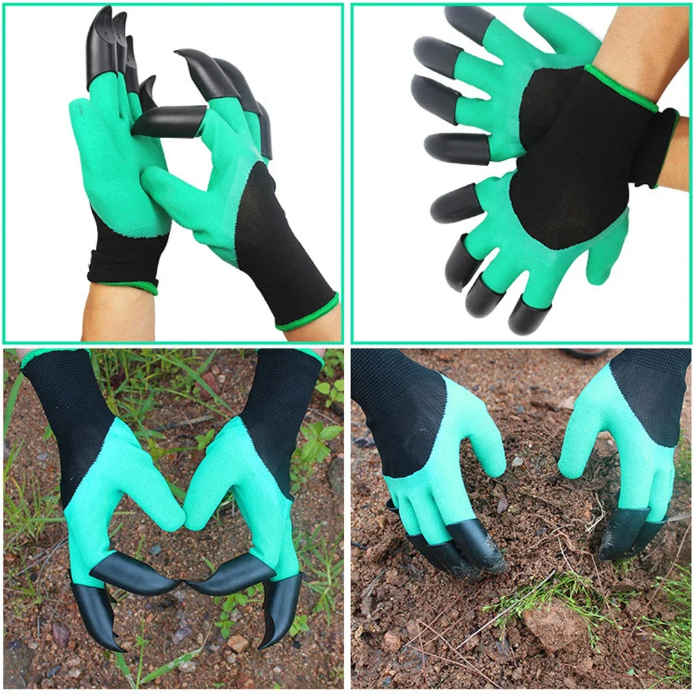 Gadgets  Work Flower Planting Digging Outdoor Grass Plastic Garden 8 Rubber With Claws Gloves Waterproof