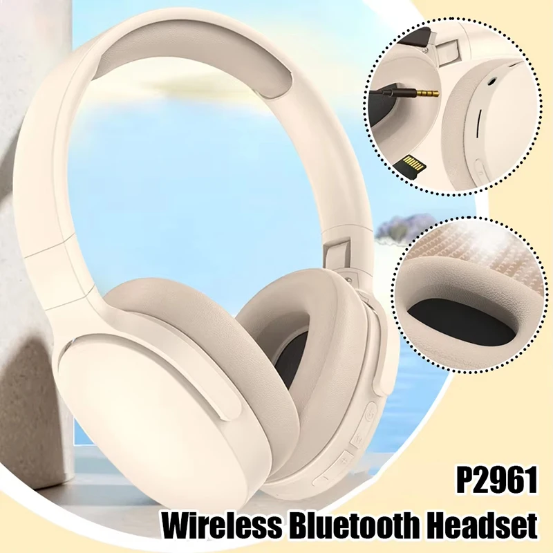 P2961 Auriculares inalámbricos Bluetooth 5,3 sobre auriculares estéreo HIFI TWS deportivos con auriculares reproductor de música con micrófono HD de alta calidad
