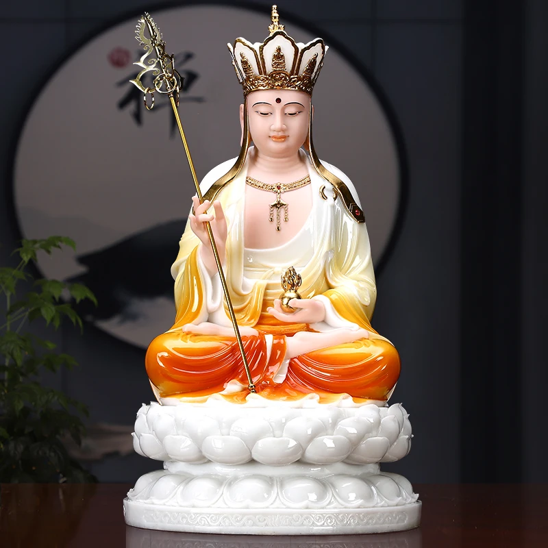 30cm large  Asia High grade jade ksitigarbha Dizang pusa Buddha God statue Buddhism HOME shrine family Effective