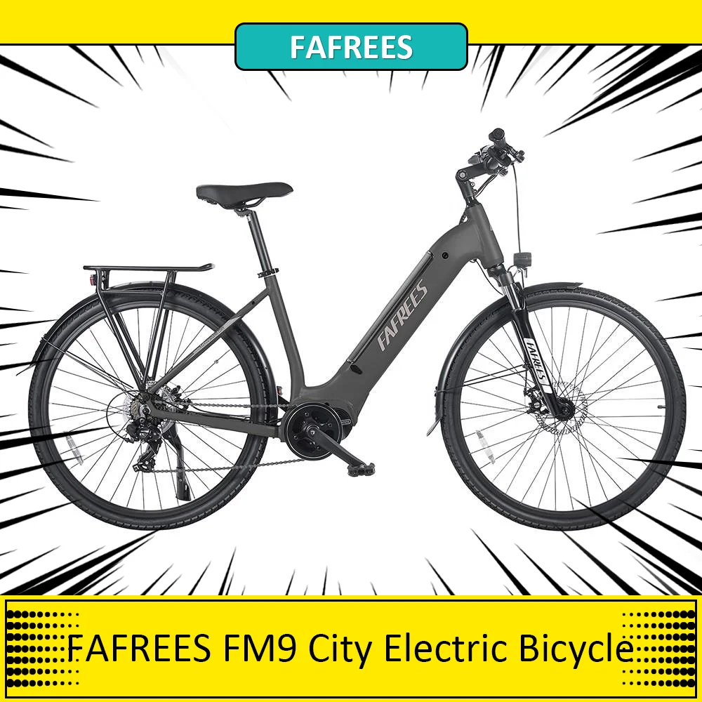 FAFREES FM9 City Electric Bicycle 700C*45C Tire 250W Bafang Mid-drive Motor 25km/h Max Speed 15Ah Battery 100km Range