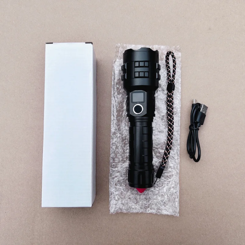 Outdoor Hiking And Camping Trip Type-C Rechargeable Smart Monitor With Output Safety Hammer LED Flashlight Waterproof