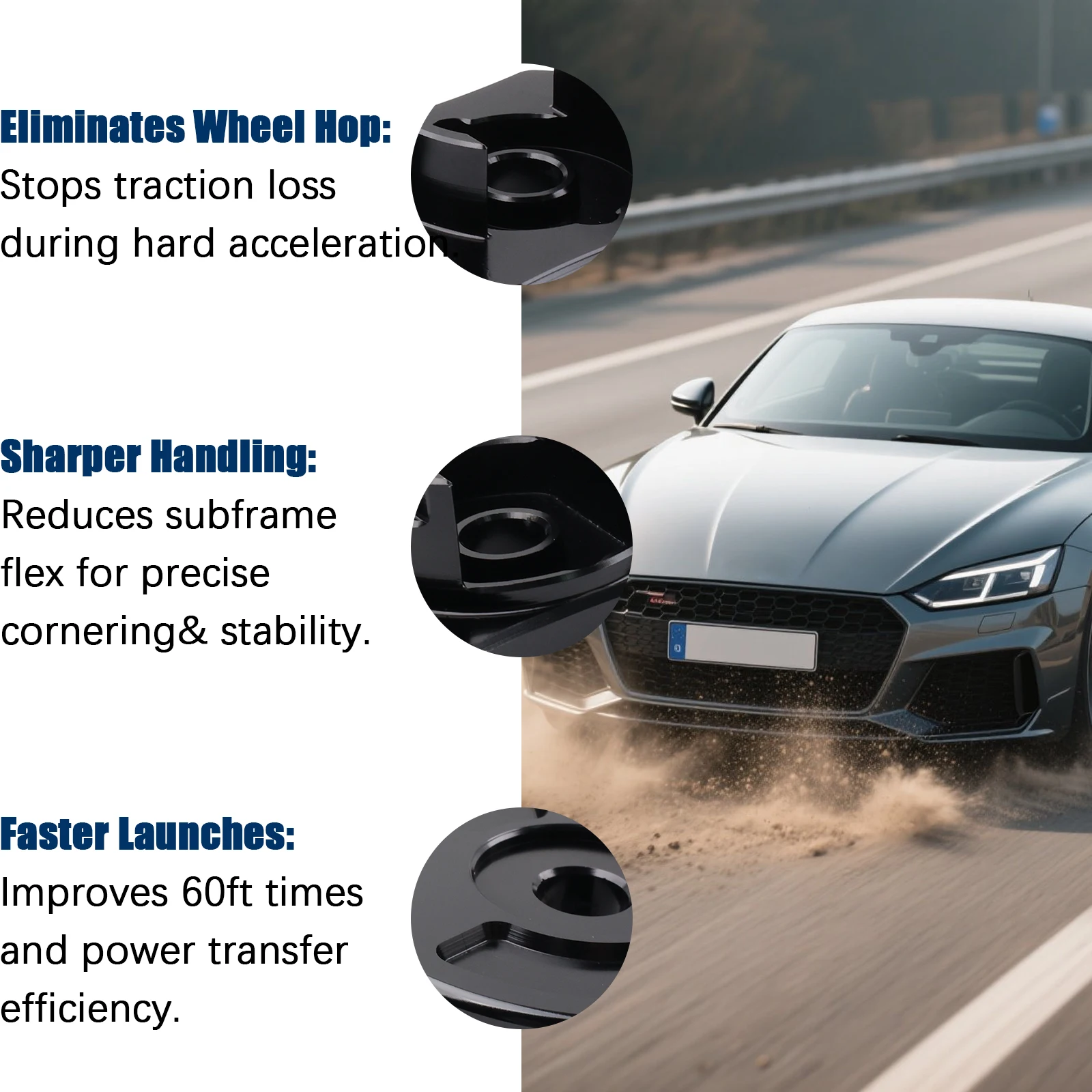 Anti-wear Rear Subframe Mount Inserts  Racing Modification Parts For VW Golf MK7 GTI R MQB Audi A3 S3 TT TTS 2015-2024
