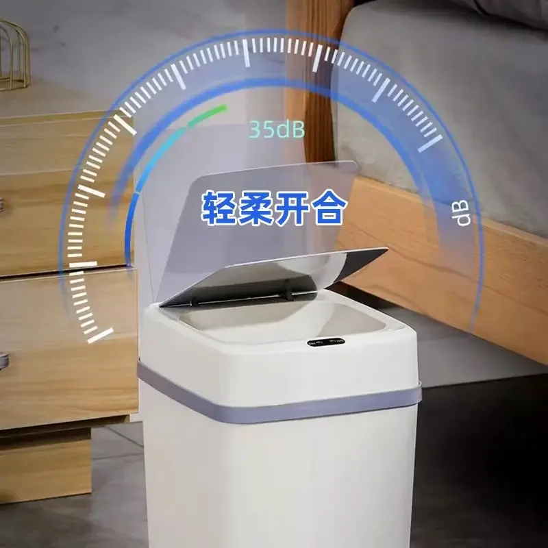 Smart Trash Can ABS Induction Lid 12L Premium Home Use Sensor Kitchen Living Room Bedroom Bathroom Toilet