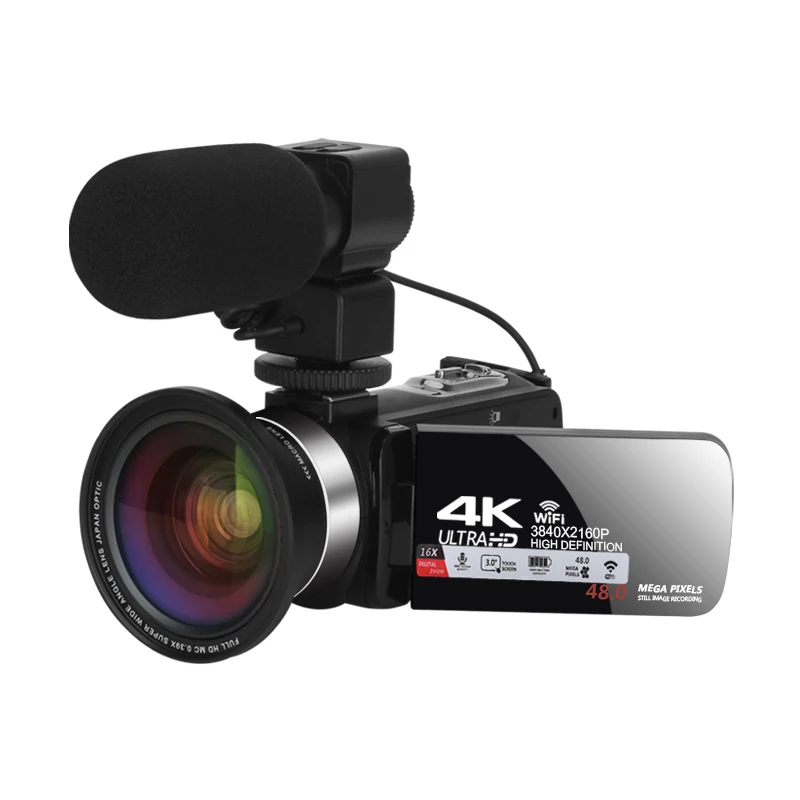 UHD 4K видеокамеры Youtube Tiktok WIFI вебкамера для прямой трансляции уличная Цифровая видеокамера портативный регистратор 18X