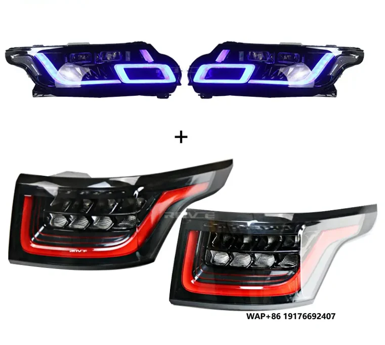 Front Headlight Assembly LED Head Lamp Rear Light for ‘Range Rover Sport L494 2014-2017 Upgrade 2018 Sport Headlight & Taillight