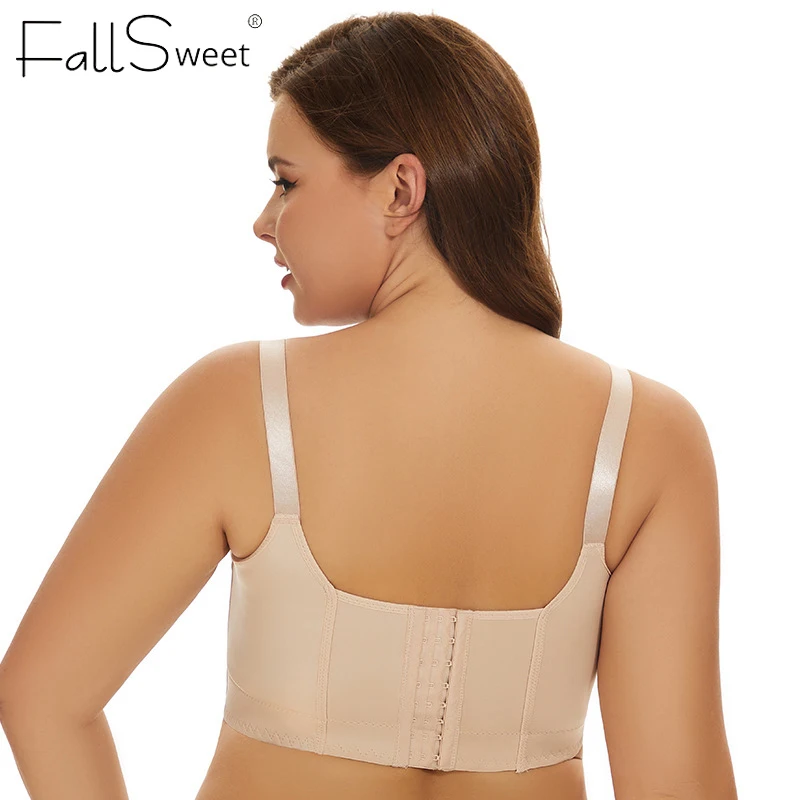 FallSweet Plus Size Push Up Bras for Women Hide Back Fat Deep Cup Bra Smoothing T-shirt Brassiere Full Coverage Underwire Bra