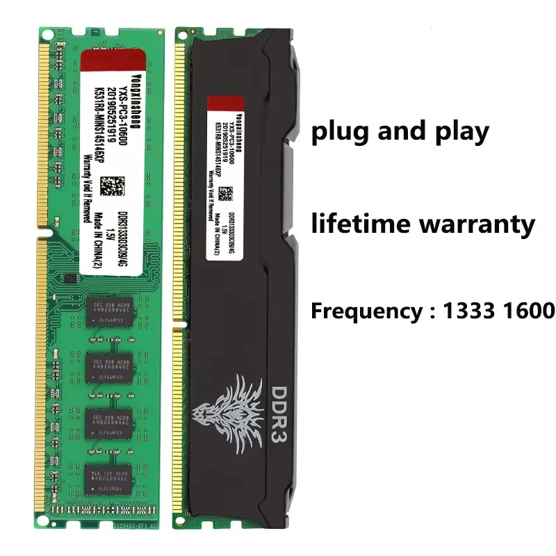 50 أجزاء مجموعة DDR3 8GB RAM 1333Mhz PC3-10600 DIMM سطح المكتب 240