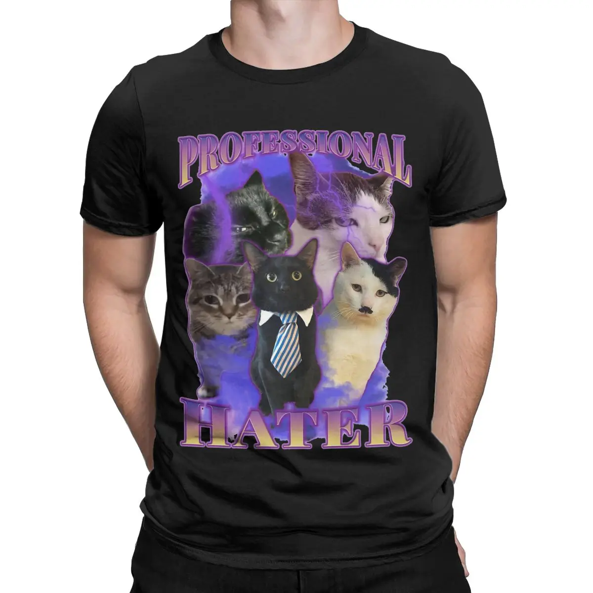 Summer Men Women's Professional Hater Funny Cat Meme T Shirt Apparel Popular Cats Kitten Cotton Tops T-shirt Funny Tee Shirt