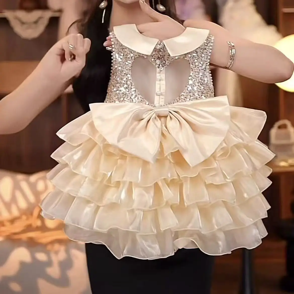 

Girls' Dress Summer High-end Feeling Children's New princess Dress Baby Girl Korean Version Birthday Dress Dress