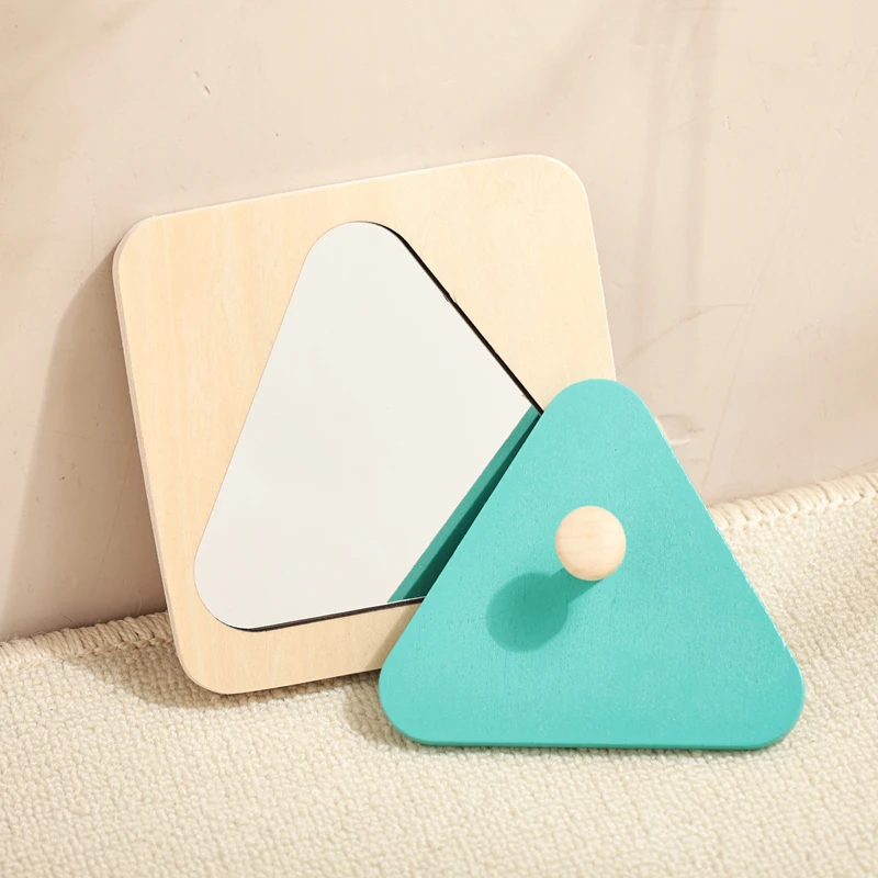 Montessori Mirror Puzzle Wooden Toys Busy Board Children Early Educational Sensory Toy For Toddler Preschool Teaching Aids Gifts