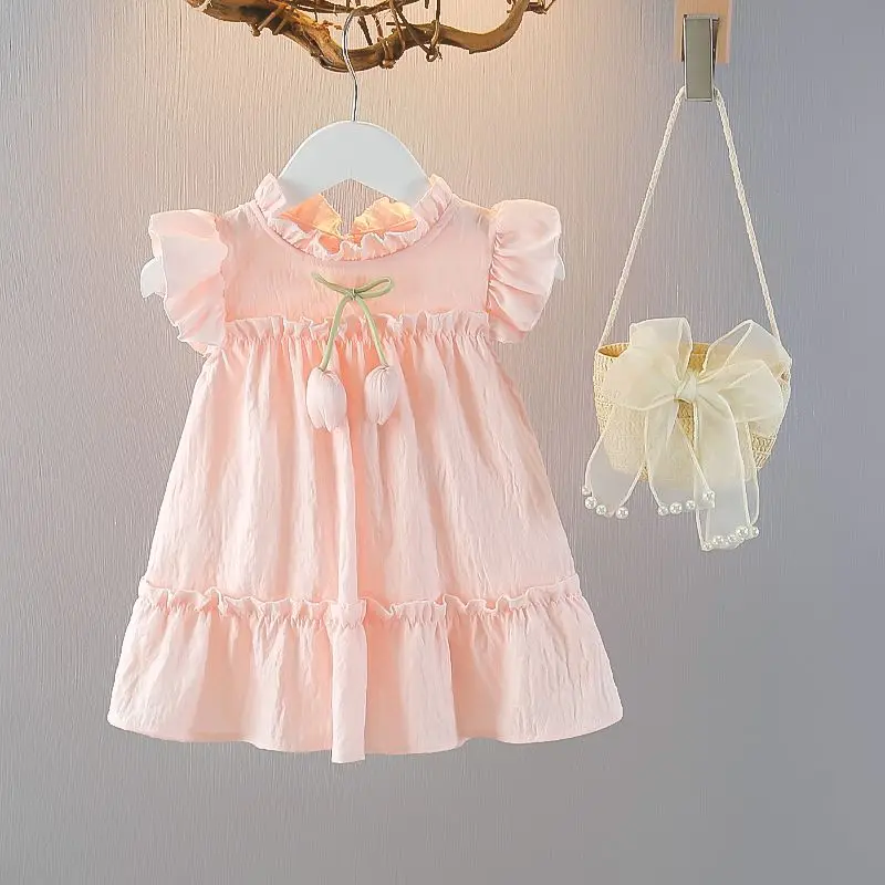 

Girls' Summer Trendy Princess Dress, Lightweight Sleeveless Dress for Little Girls