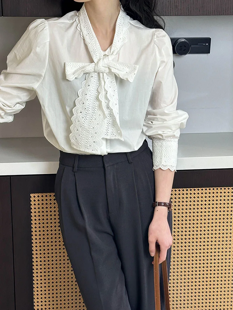 CGC moda coreana autunno donna camicie maniche lunghe eleganti camicette con scollo a V camicette casual femminili allentate top da donna abbigliamento