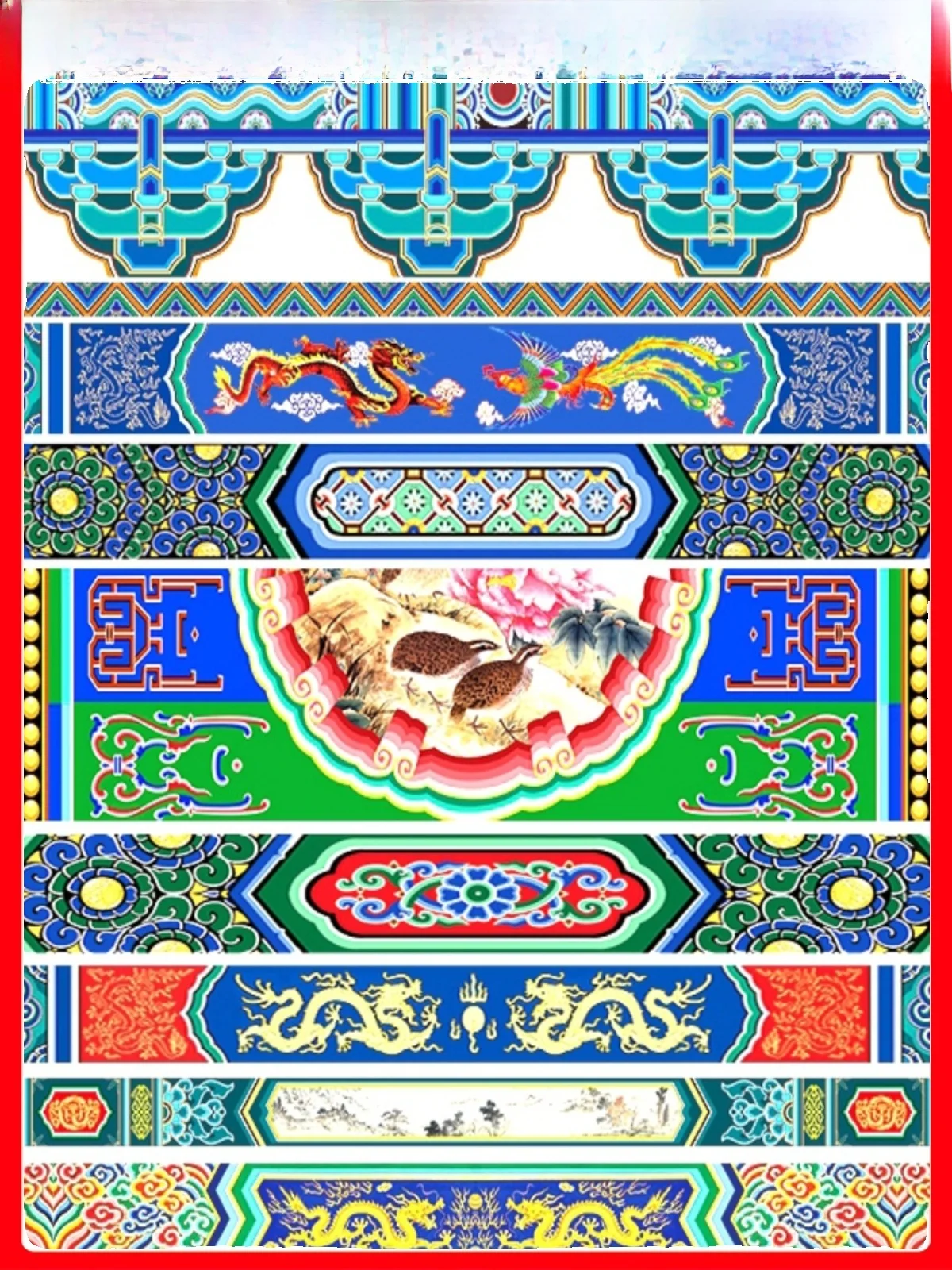 

Китайские настенные наклейки из смолы с узором в виде храма и башни, декоративные настенные панно для гостиной