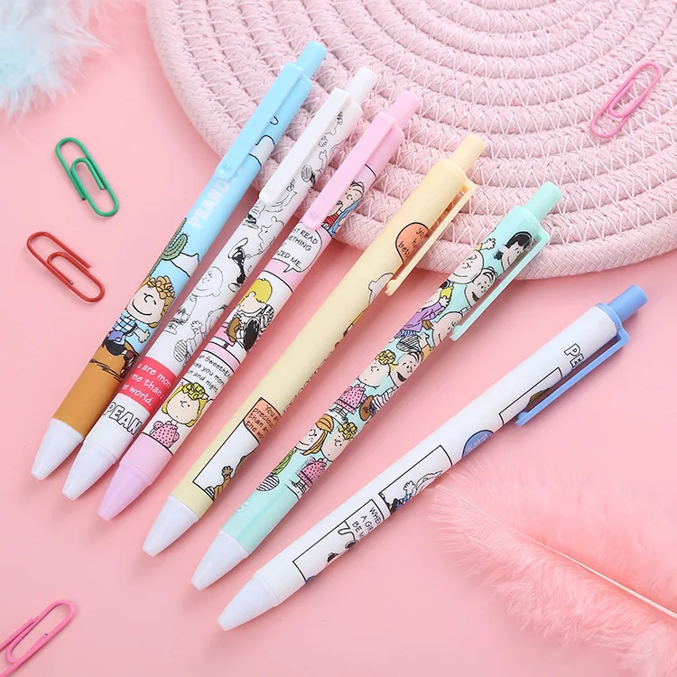 

Charlie and Snoopy Action Pen Anime High Beauty Neutral Pen Student Stationery Office Supplies Water Based Signature Pen Gifts