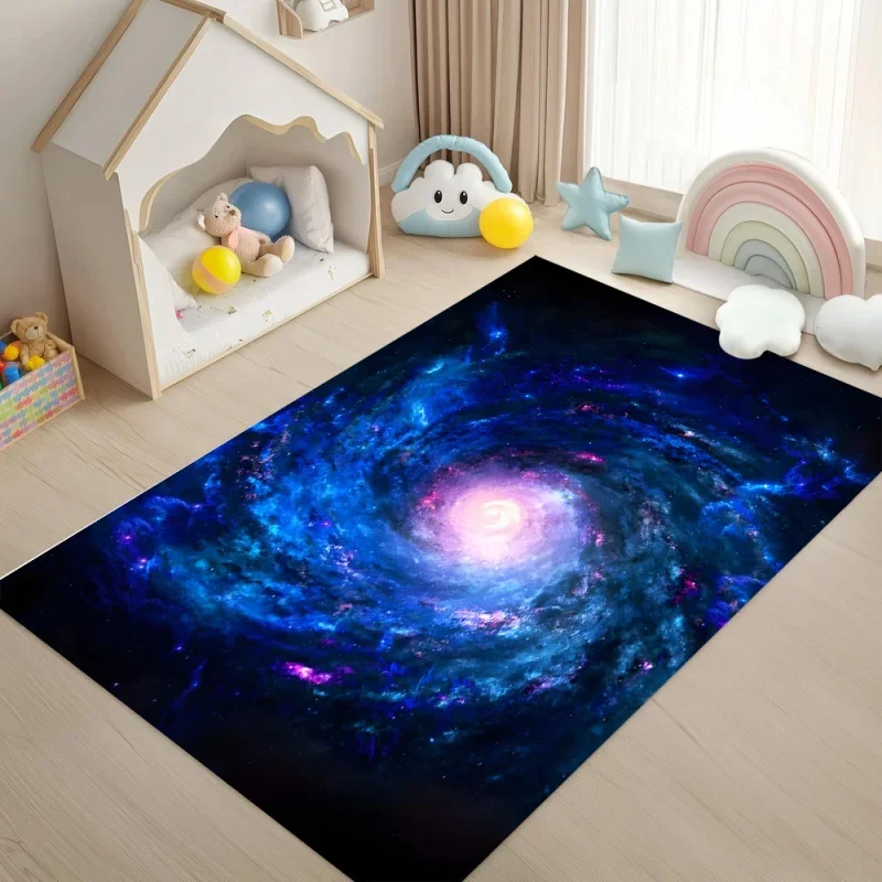 Alfombra de la Galaxia Cósmica, Alfombra Antideslizante Colorida con Diseño Espacial, Tapete Místico para Sala de Estar, Dormitorio, Sala de Juegos