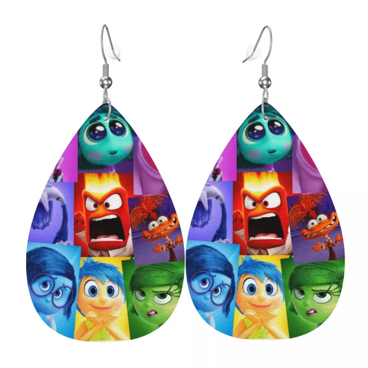 

Custom Drop Dangle Earrings Inside Out Cartoon Leather Teardrop Earrings PVC Leather for Gifts Dainty Jewelry