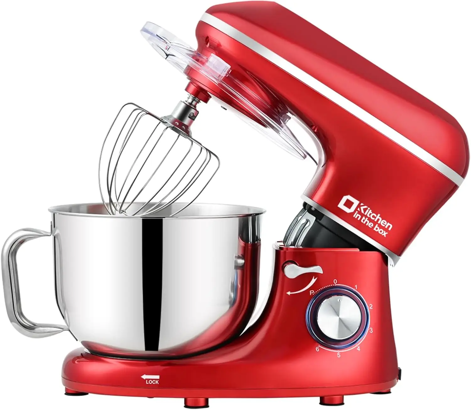 Suporte elétrico Food Mixer, Tilt-Head, Cozinha, 6 velocidades, Tilt-Head, Dough Hook, Wire Whip, batedor, máquina de lavar louça segura, 6.5QT, 660W