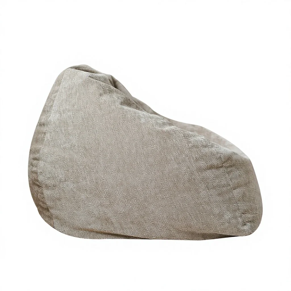Modern Style Faux Fur One Seat Round Bean Bag Sofa with Extra Soft Removable Fabric Cover Living Room Furniture
