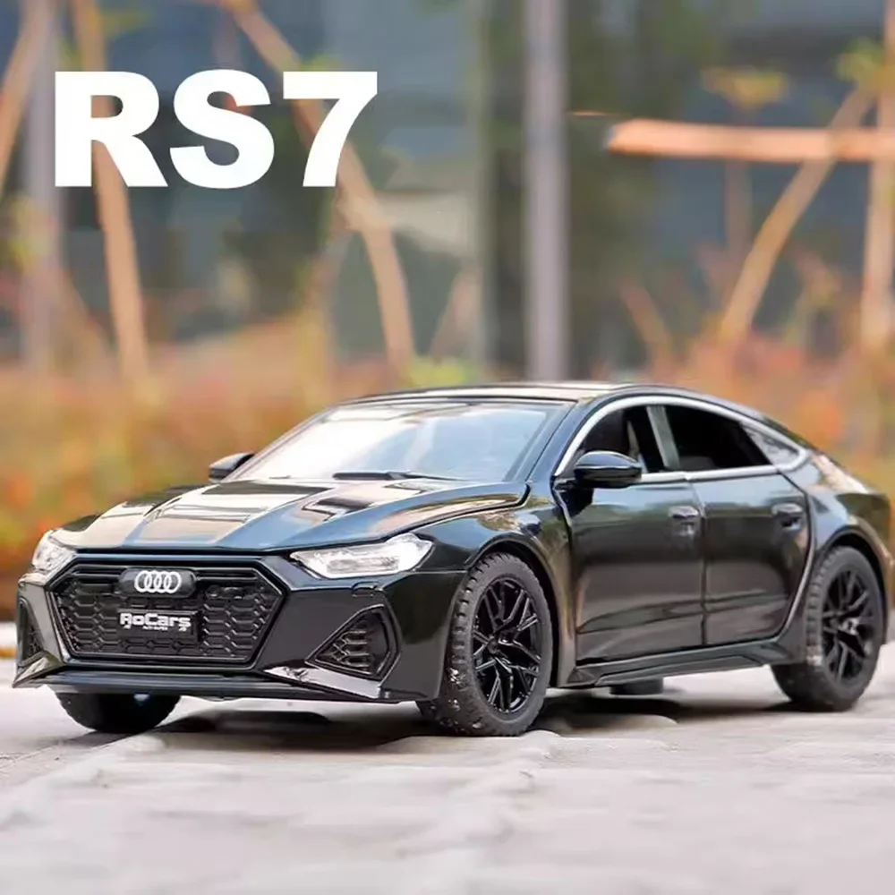 1/32 Scale RS7 Model Car Toy Alloy Diecast High Simulation with Sound and Light Pull Back Vehicles Toys for Kids Christmas Gifts