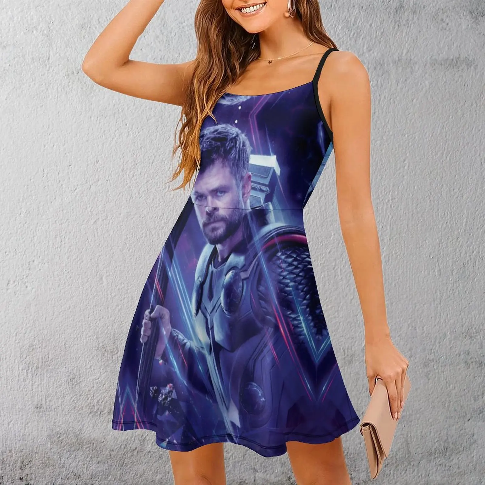 Thor exótico deus do trovão relâmpago filho de odin senhor de asgard thor (53) vestido estilingue feminino engraçado novidade festas mulher dr