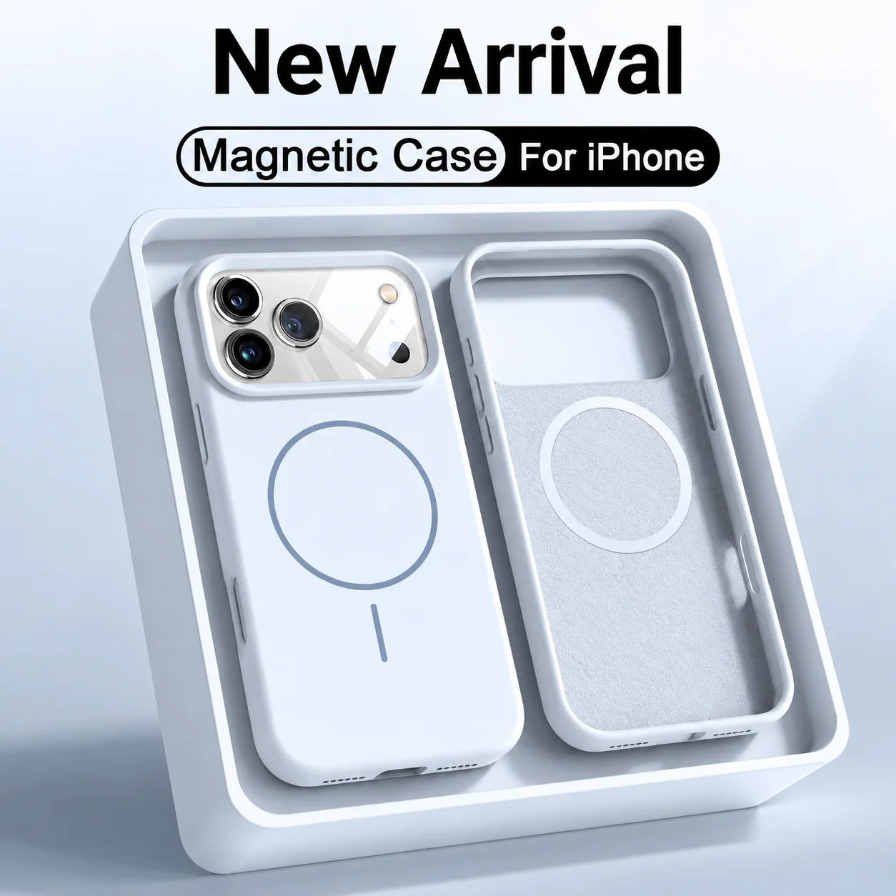 Luxuriöse Flüssigsilikon-Magnetische Handyhülle für iPhone 18 17 16 15 14 12 13 Pro Max für Magsafe Kabelloses Laden Weiche Rückseite – Detail 7