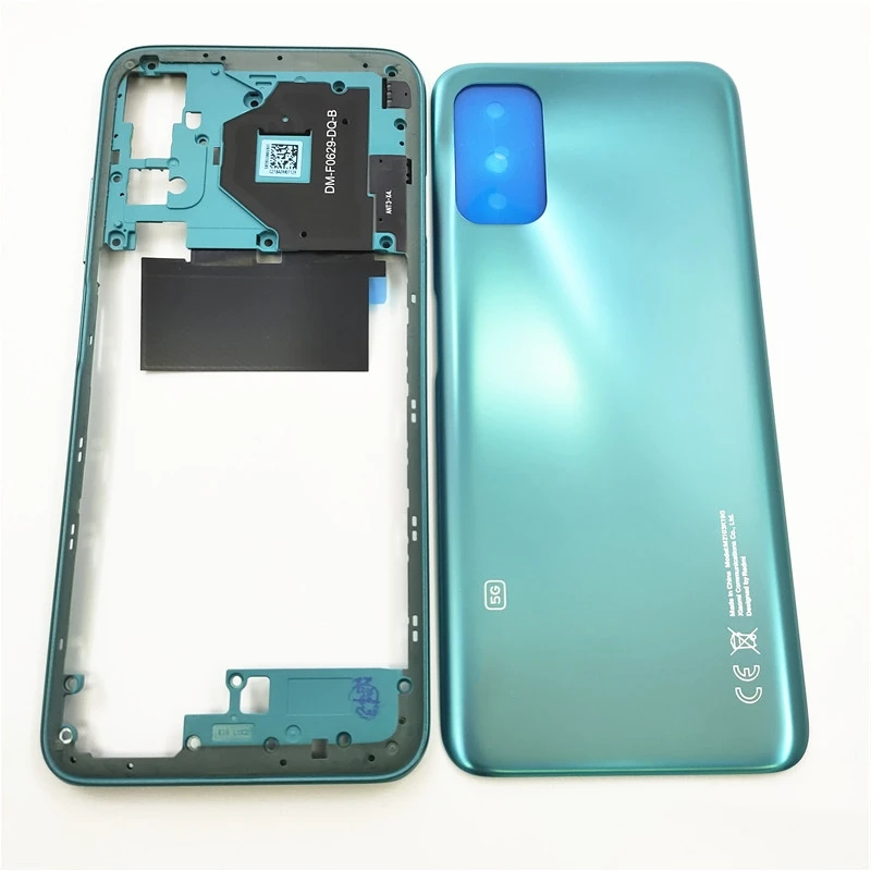 Full Housing For Xiaomi Redmi Note 10 5G Back Battery Cover Rear Case Middle Frame With Volume Button