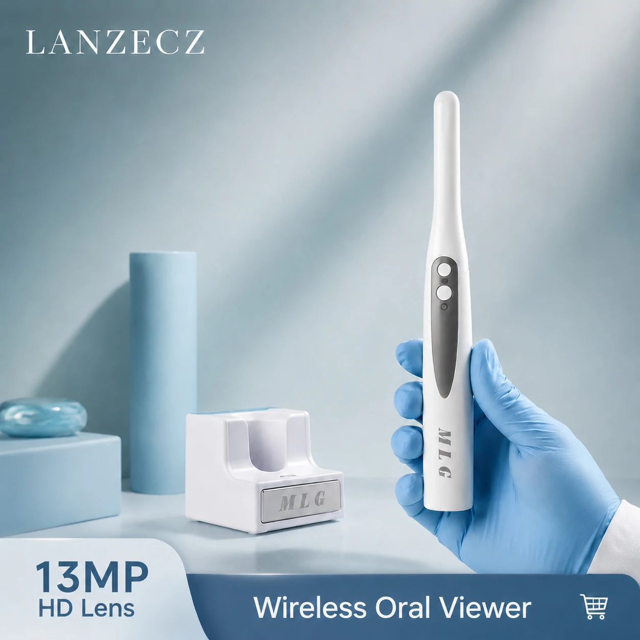 13MP Wireless Dental Intraoral Camera 5G Wifi Oral Endoscope with 8 White LED Lights, Auto Focus HD Imaging for Dentist Teeth In
