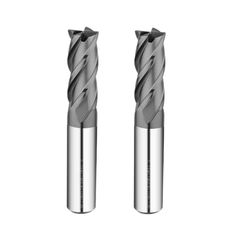 Solid Carbide Tungsten Steel Flat-bottom End Mill 2 4 6 8 10 20mm Total Length 100mm 4-blade Black Bronze Blue Grey Coating CNC