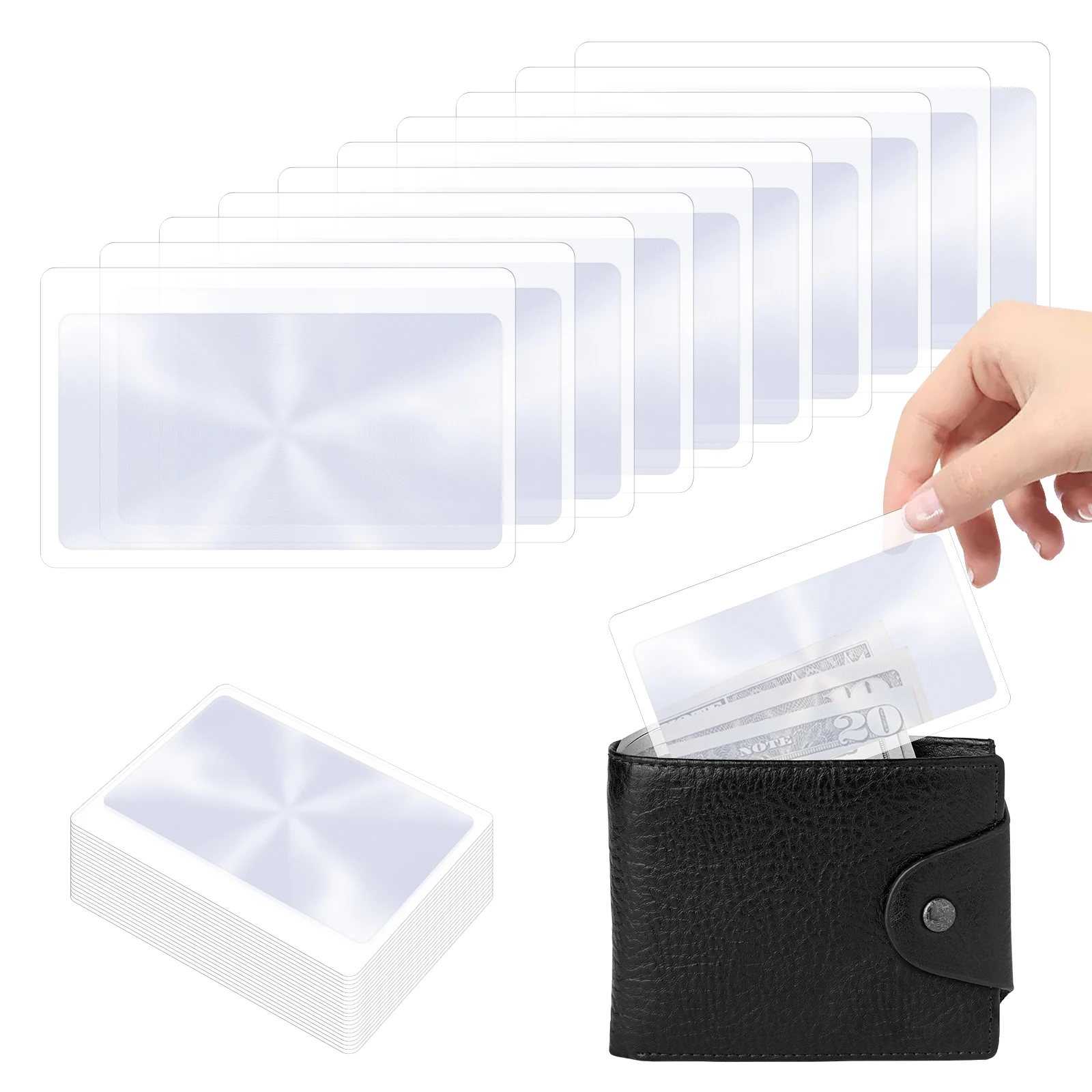 10Pcs Pocket Lens 3x Wallet Magnifier Lenses Credit Card Magnifying Glass For Seniors Elders Reading Fire Starter