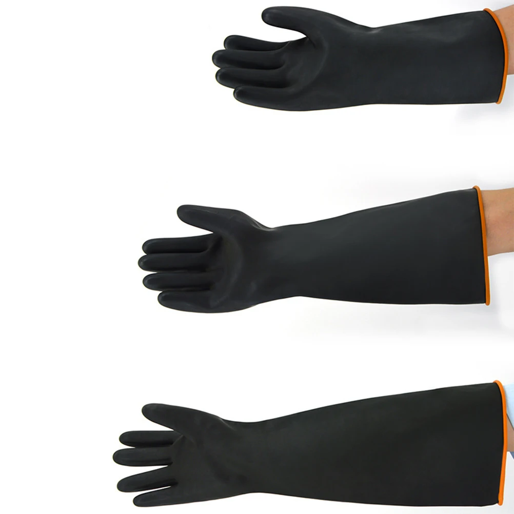 

1 Pair Versatile Industrial Rubber Gloves Heavy Duty Waterproof Skid Resistant Household Gloves for Cleaning Dishes and Windows