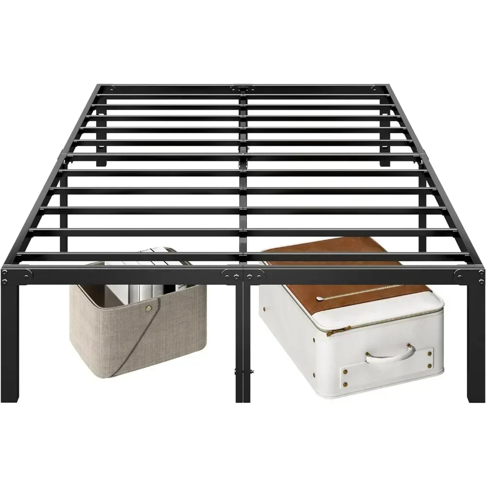 Queen Metal Plataforma Bed Frame, suporte Slat, sem Box Spring necessário, grande espaço de armazenamento, montagem fácil, sem ruído, 14"